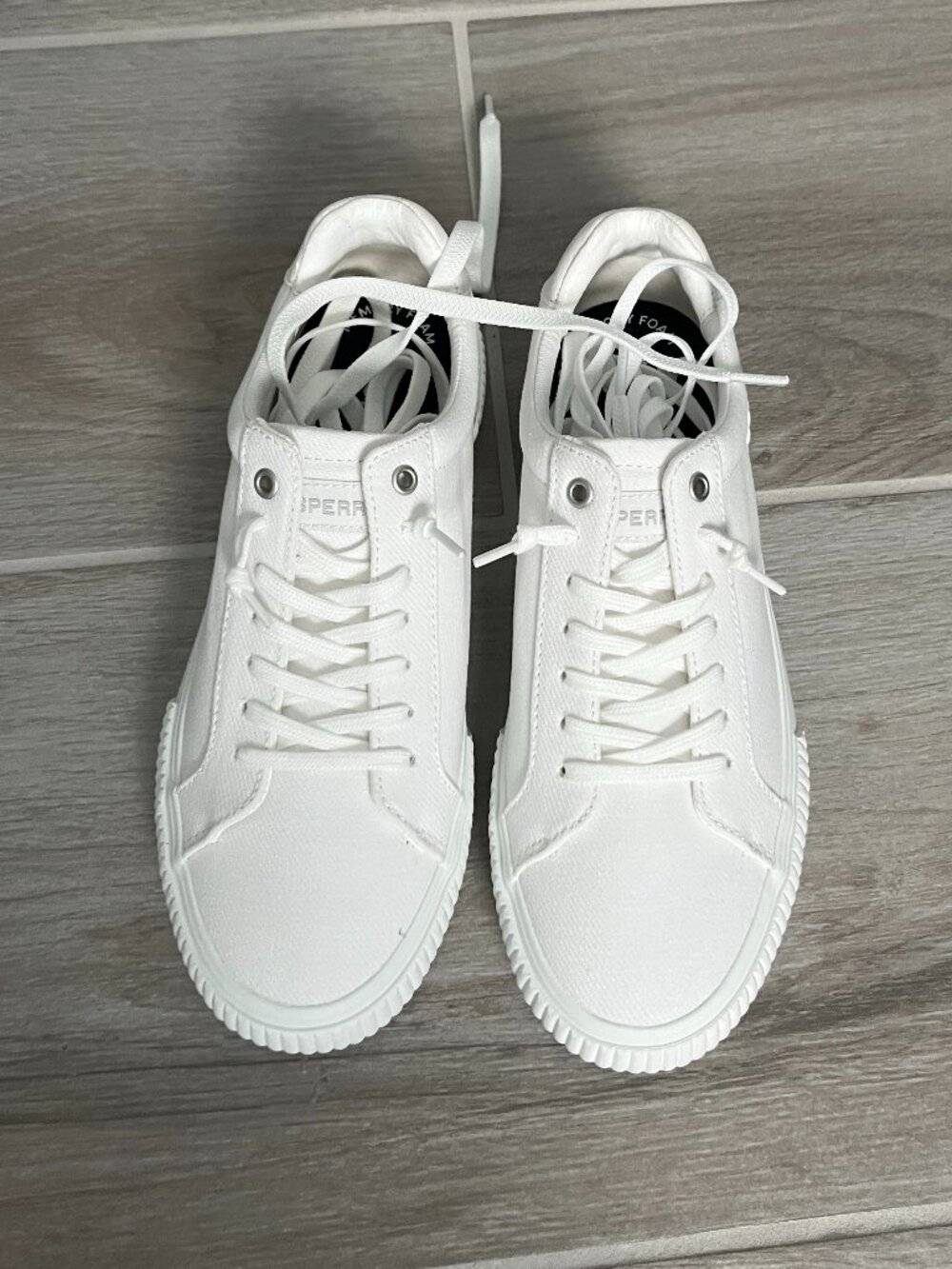Sperry Bermuda Lace to Toe Platform Sneakers size 7.5 white
